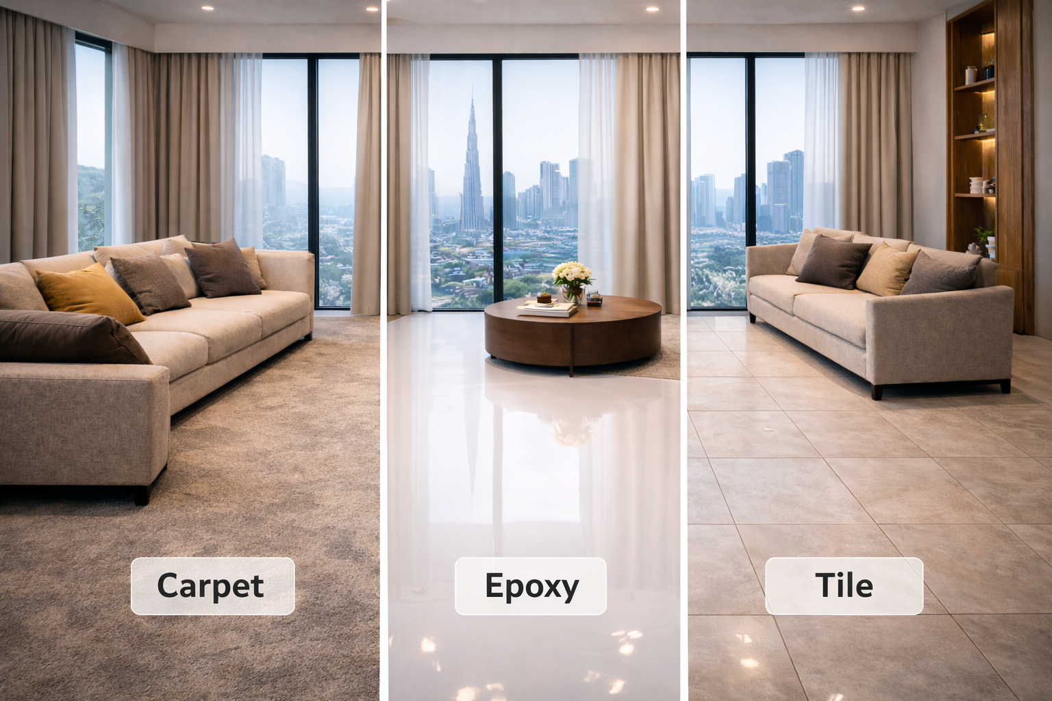 Carpet, Epoxy & Tile Flooring​