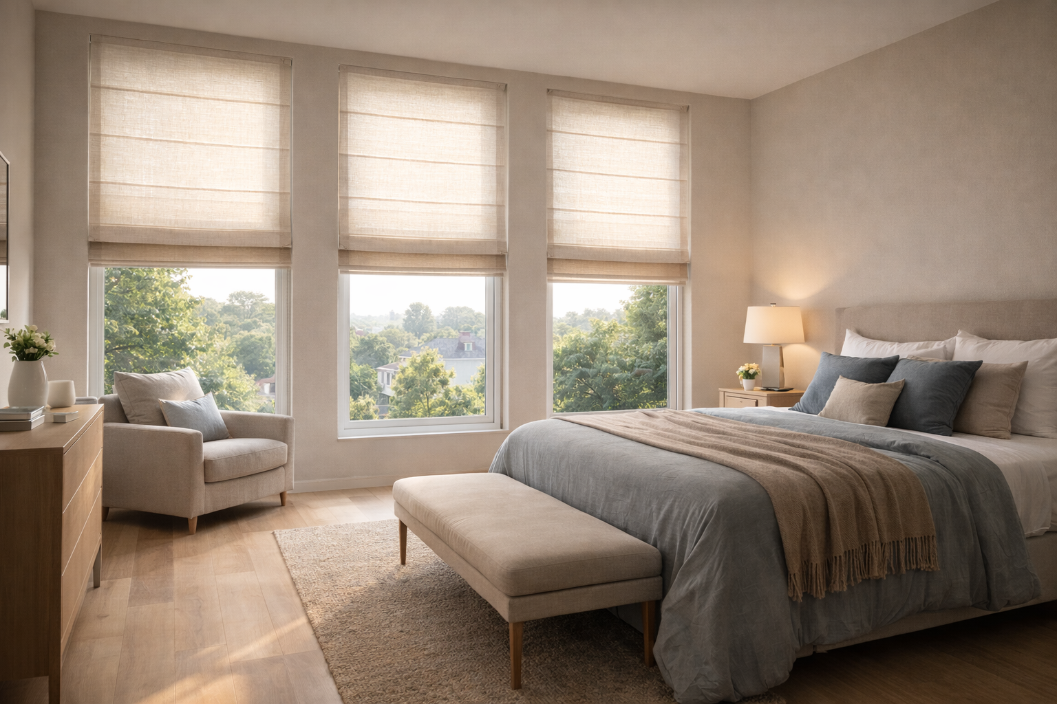 Custom Fabric Roman Blinds
