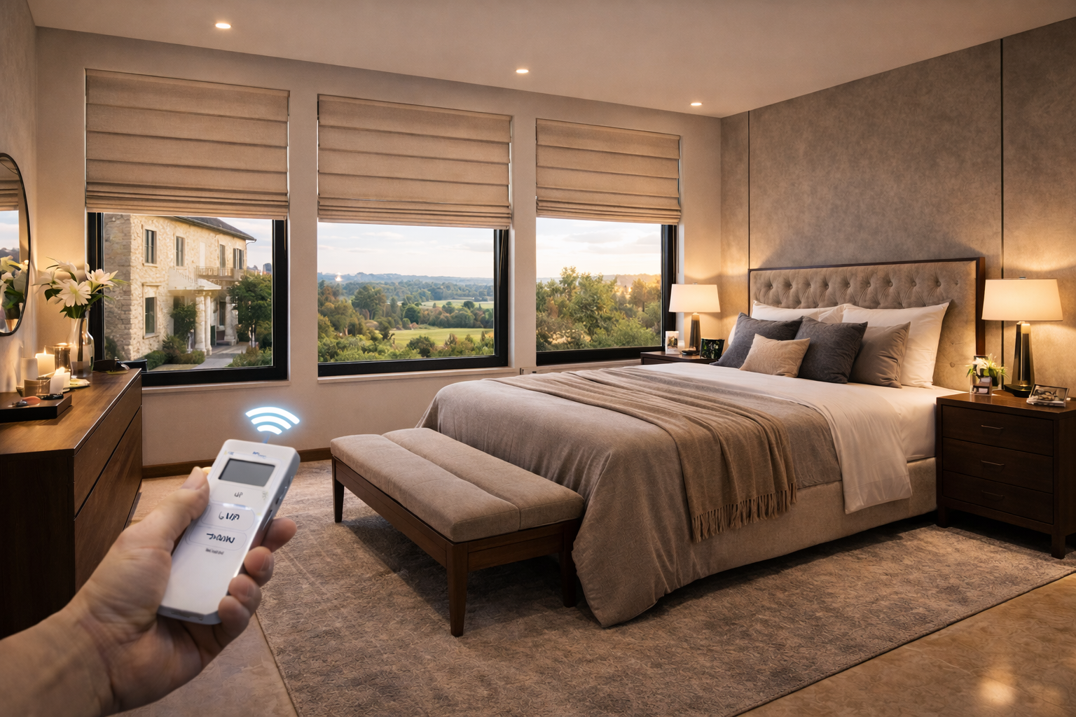 Motorized Roman Blinds
